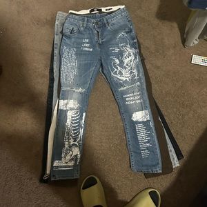 graphic blue jeans
